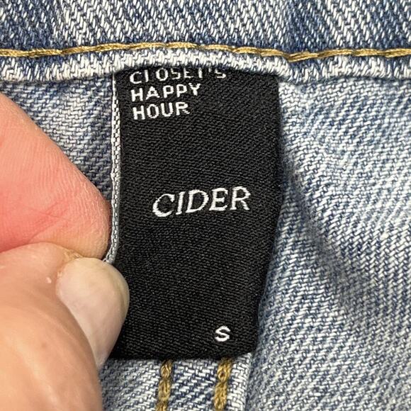 Cider Women's High Rise Pleated Wide Leg Jeans Size Small 26X28 Light wash 90s - Picture 6 of 13